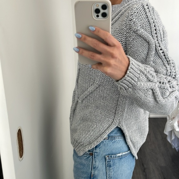 Fine Collection Grey Knit Sweater, Size XS/S - Picture 2 of 6